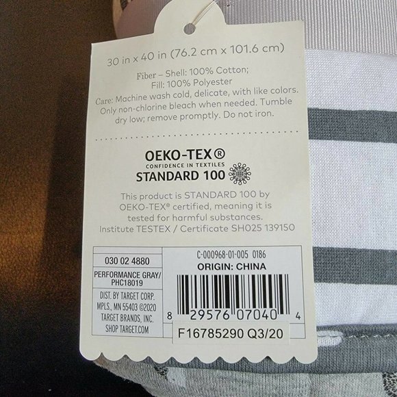 Gray Reversible Jersey Knit Blanket with stripes and hedgehogs - Picture 3 of 5